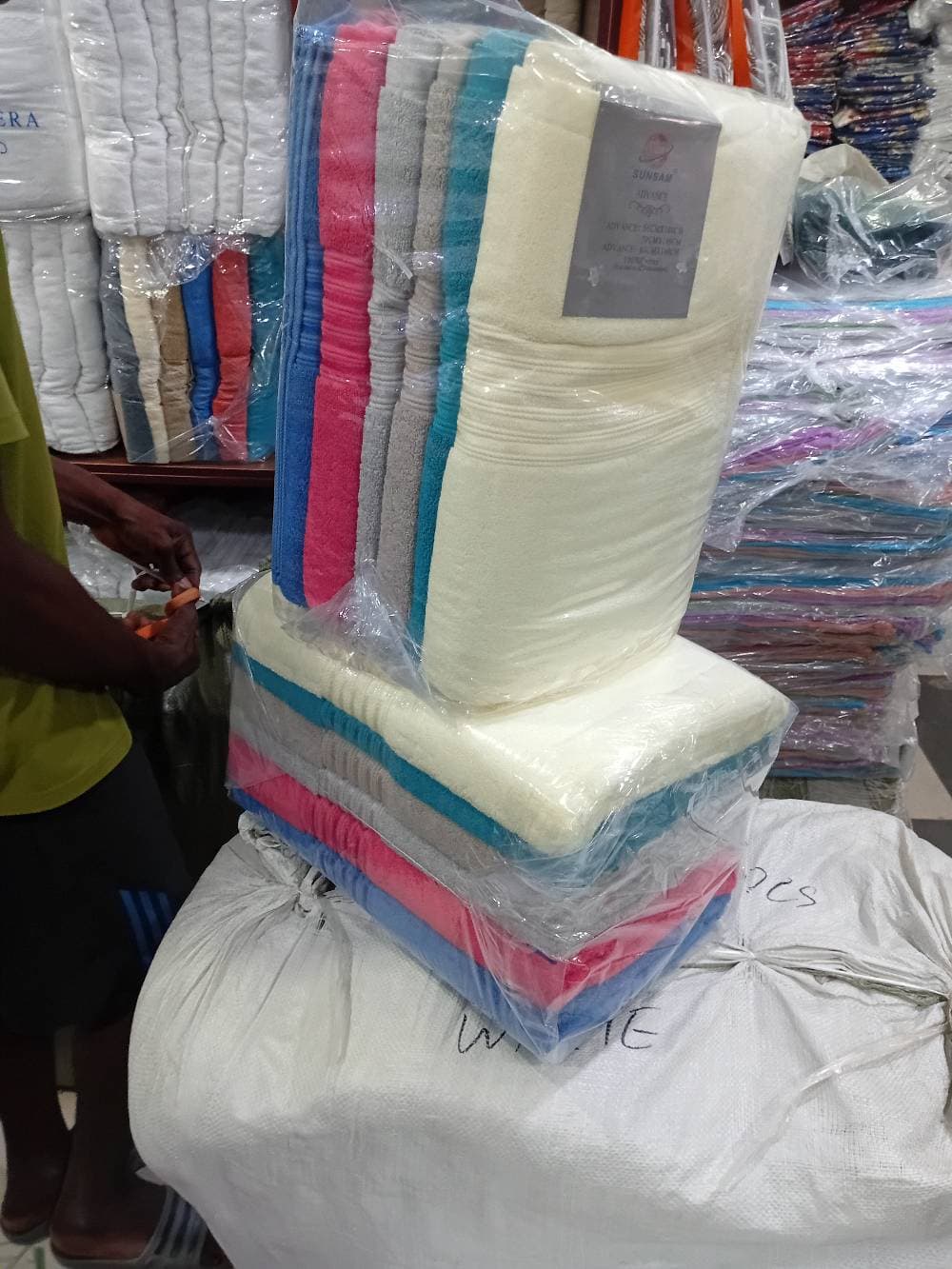 Patronize us today for quality and avoidable towels @26 obun eko via docemo lagos island 