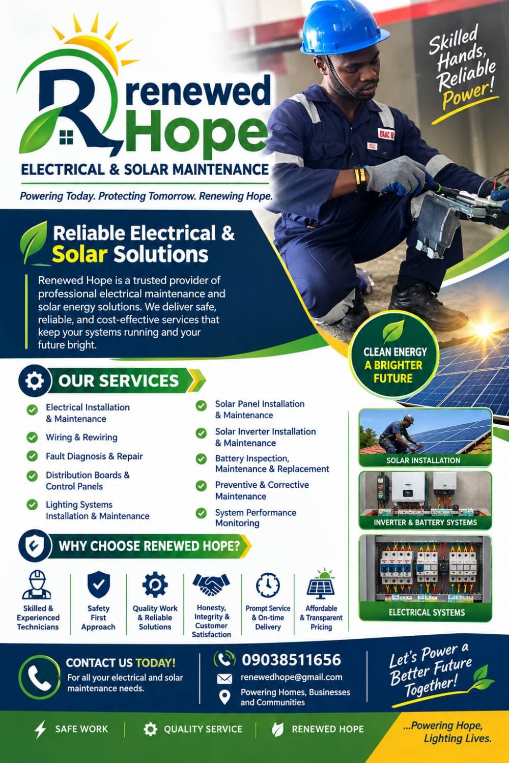 Electrical installation Service and Solar Maintenance Service 