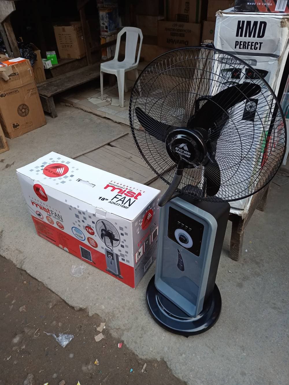 18" ANDRAKK RECHARGEABLE WATER COOLING FAN 