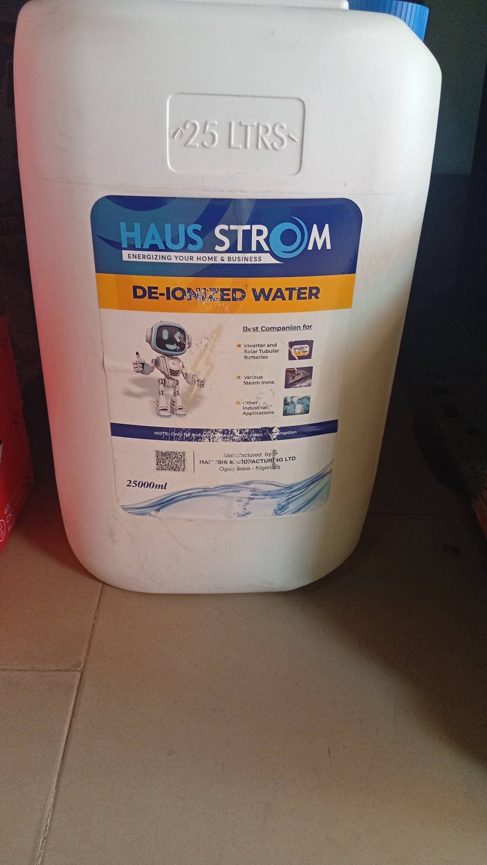 Hauustrom 25litres DE-Ionized Distilled water 