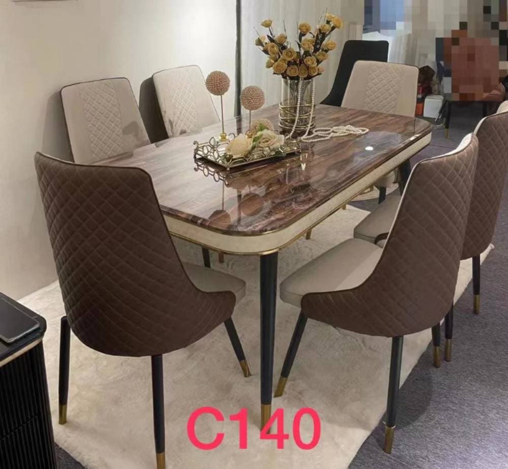 Mabel dinning table by 6 chairs 