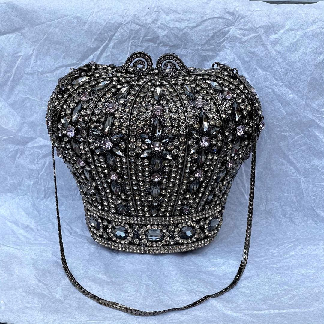 Royal Crown Crystal Evening Clutch Bag