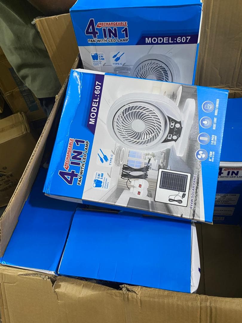 Rechargeable fan with solar